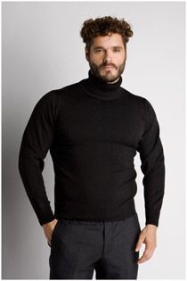 Rollkragenpullover aus Wolle / Polyester von Plus Man.