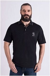 Uni elastisches Kurzarm-Polohemd von Hajo.