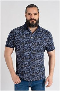 Kitaro Kurzarm-Poloshirt mit Allover-Print