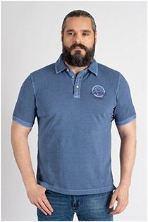 Kurzarm-Polohemd mit Stickerei von Kitaro.