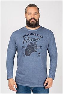 Kitaro Langarmshirt mit Motorradprint