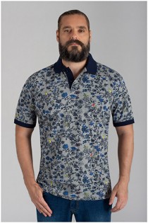Kitaro Kurzarm-Polo Allover Print