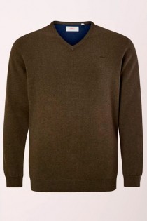 S.Oliver Baumwollpullover mit V-Ausschnitt.