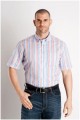 Gestreiftes Kurzarmhemd aus 100% Baumwolle. Marke Casamoda