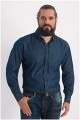 Denim Langarm-Oberhemd von Plus Man.
