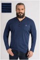 Gestreiftes Langarm-T-Shirt mit Brusttasche von Kitaro.