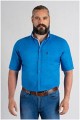 Uni-Shirt mit Leinenoptik von Plusman