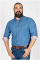Extra langes Jeanshemd von Plusman.