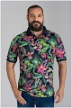 Kitaro Kurzarm Polo Blumendruck